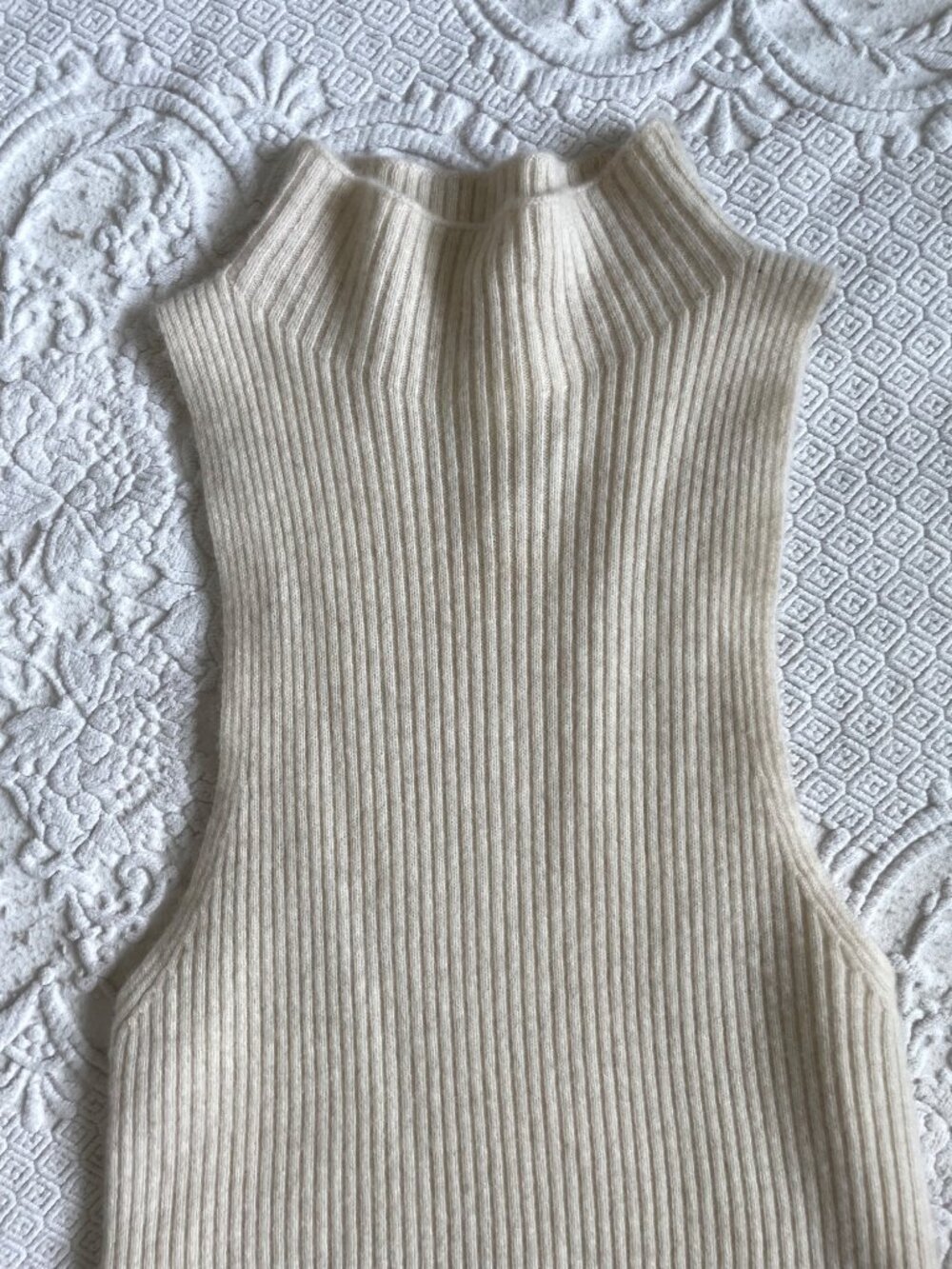 Maeve Anthropologie Cashmere Ribbed Sleeveless Turtleneck Sweater Top Small - Picture 6 of 15